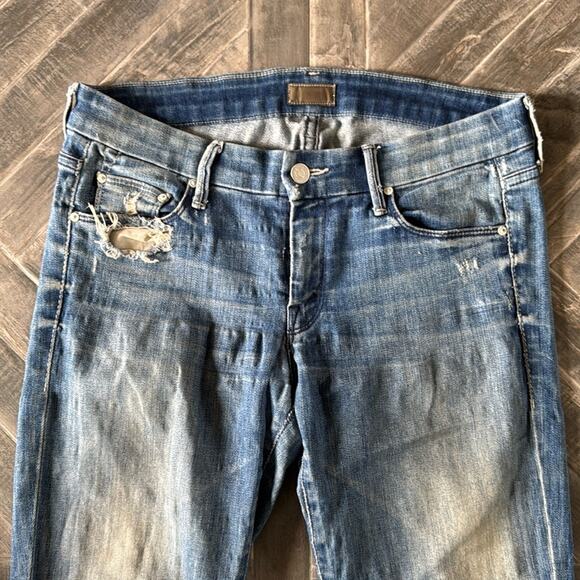 MOTHER Denim Distressed Skinny Jeans with Zippered Ankles | Size 28 - Picture 2 of 10